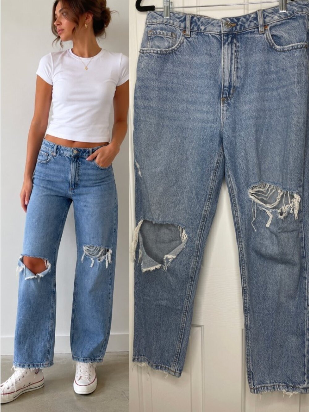Dynamite Claudia Distressed Mom Jeans 30